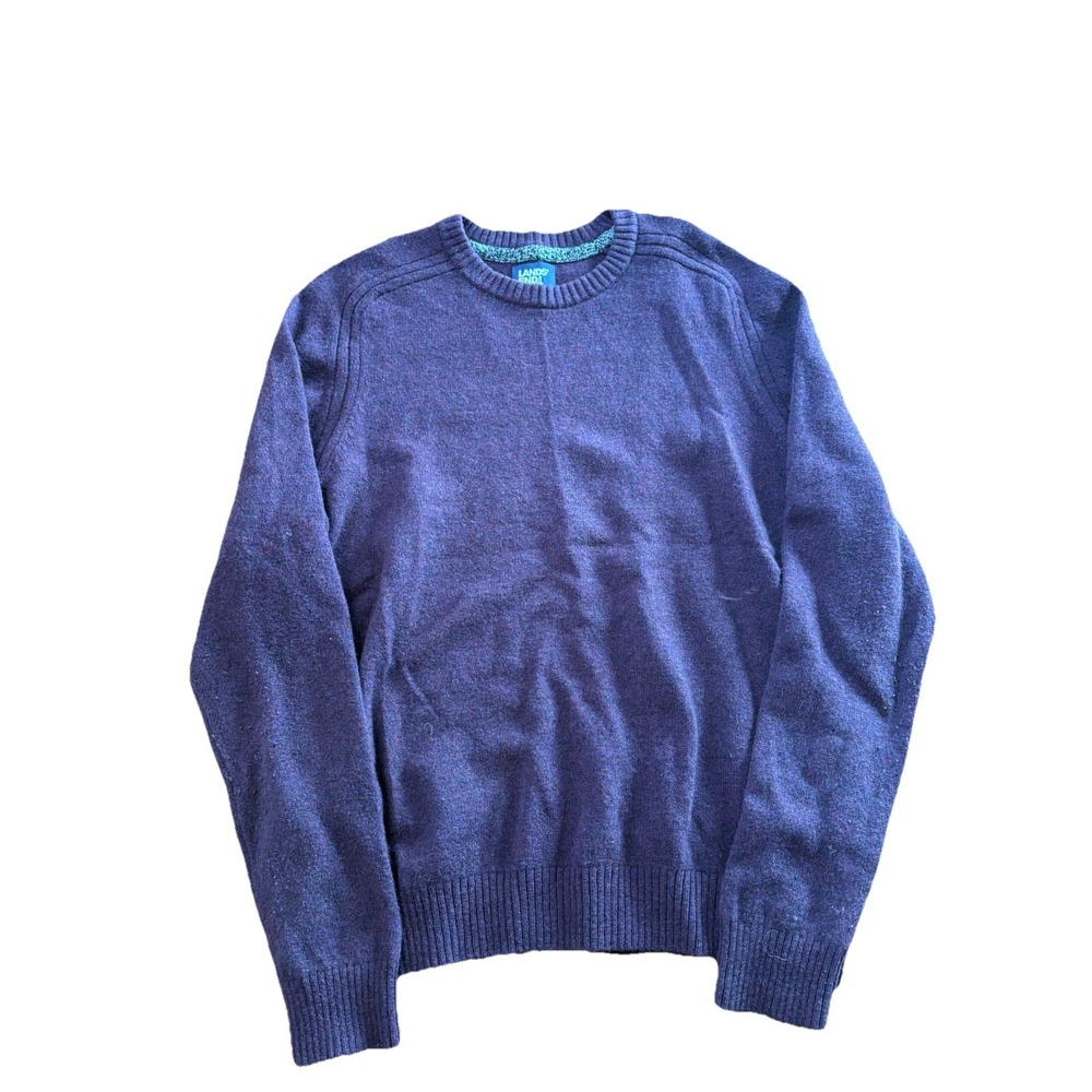 Vintage 90s Lands End Purple 100% Lambswool Sweater Men's Size Large